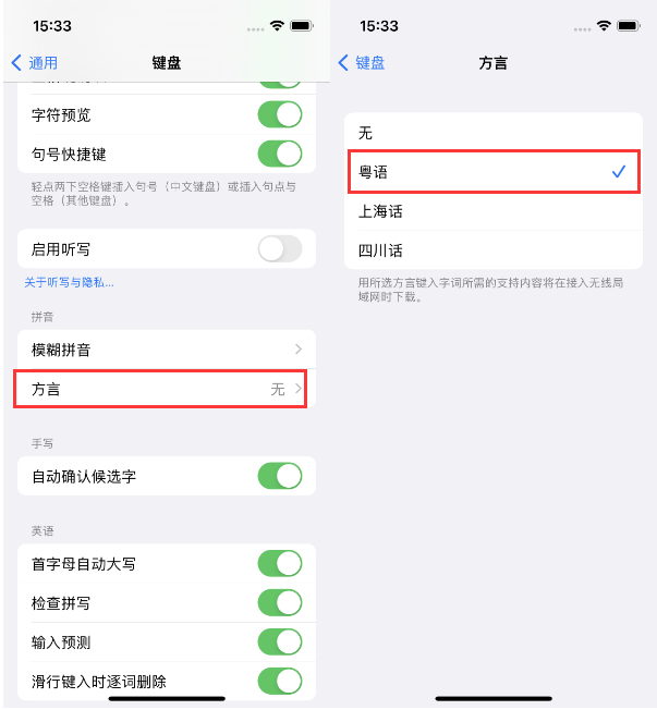 郭河镇苹果14服务点分享iPhone 14plus设置键盘粤语方言的方法 